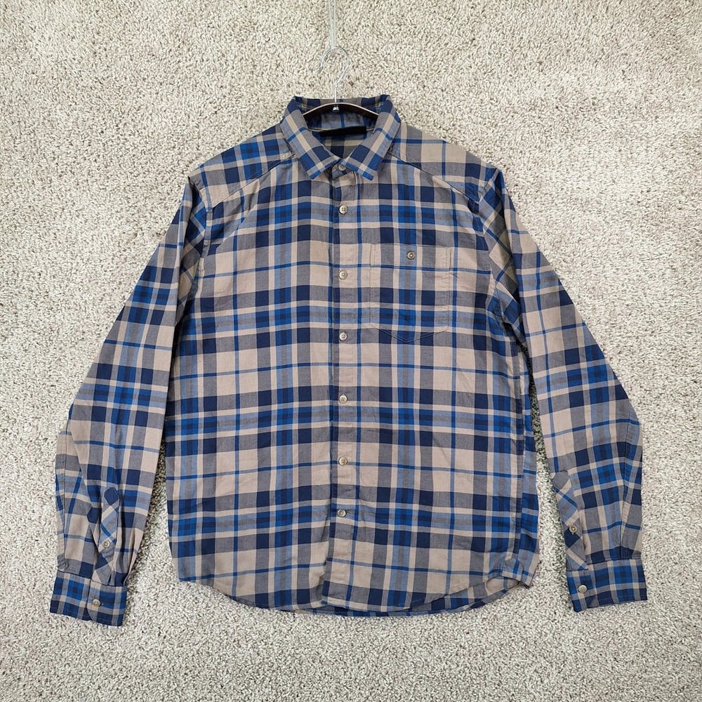 Under Armour Button Down Shirt Mens Large Blue Plaid Fitted Long Sleeve Outdoors